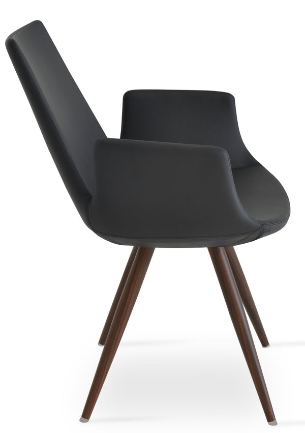 Soho Concept Eiffel Arm Wood Counter & Bar Chair - Stylish Solid Wood With Elegant Fabrics & 10-year Warranty Walnut,Black  Soho-concept-dining-chair-03049