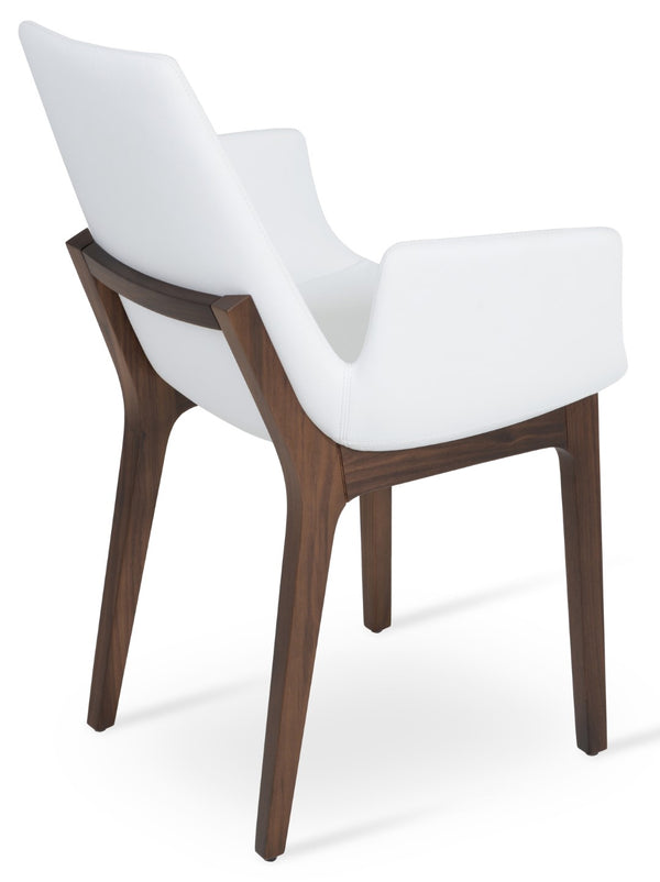 Soho Concept Eiffel Arm Pr-wood Dining Chair - Stylish Upholstered Seating In Premium Fabrics With 10-year Warranty Walnut,White  Soho-concept-dining-chair-03059
