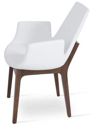 Soho Concept Eiffel Arm Pr-wood Dining Chair - Stylish Upholstered Seating In Premium Fabrics With 10-year Warranty Walnut,White  Soho-concept-dining-chair-03059