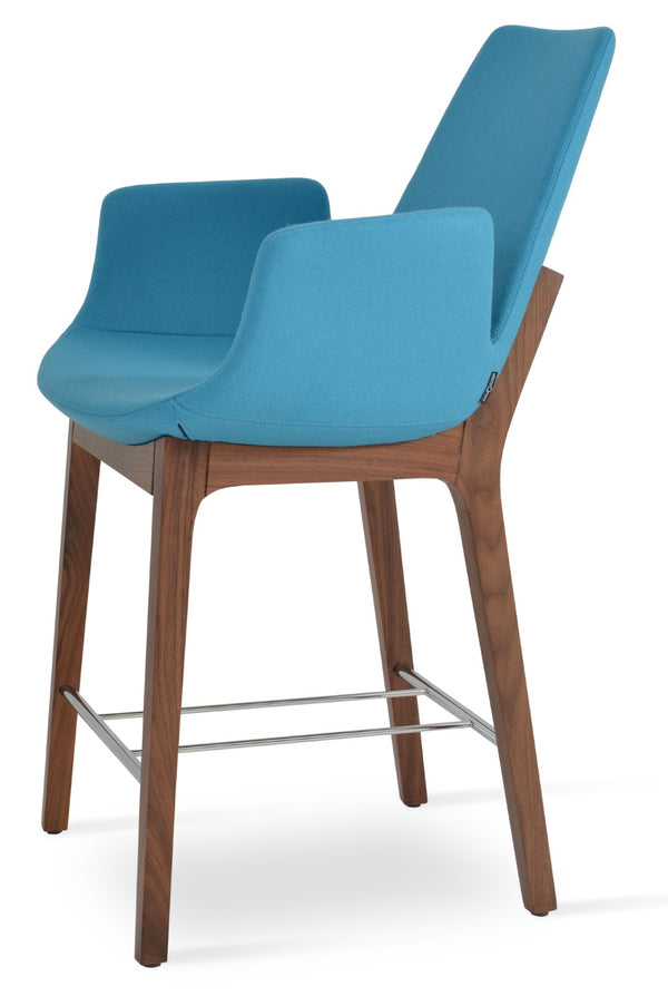 Soho Concept Eiffel Arm Barstools & Counterstools - Premium Wool Fabric, 10-year Guarantee & Stylish Finishes Walnut,Turquoise  Soho-concept-dining-chair-06769