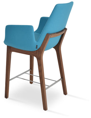 Soho Concept Eiffel Arm Barstools & Counterstools - Premium Wool Fabric, 10-year Guarantee & Stylish Finishes Walnut,Turquoise  Soho-concept-dining-chair-08264