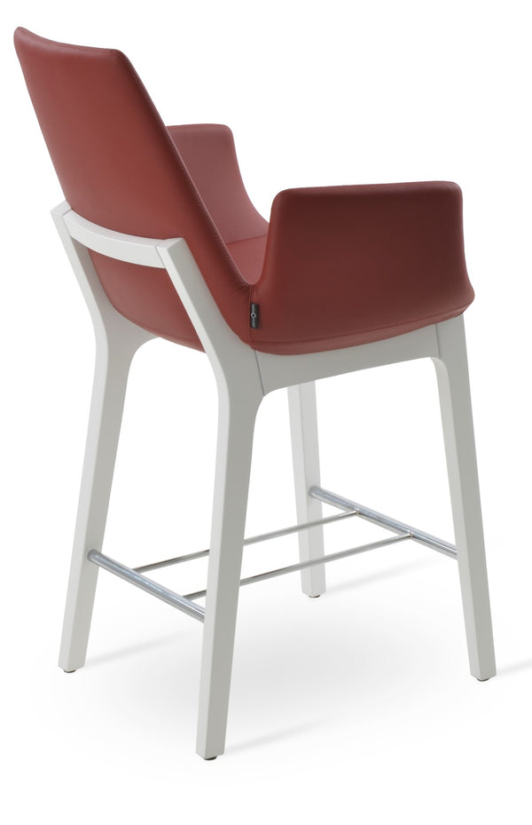 Soho Concept Eiffel Arm Barstools & Counterstools – Stylish Leatherette With Solid Wood Finish, 2-year Guarantee! White,Red  Soho-concept-dining-chair-08265