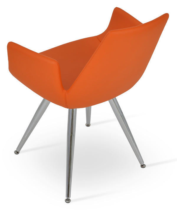 Soho Concept Eiffel Adjustable Arm Office Chair - Boucle, Velvet, Nubuck & Camira Fabrics, 10-year Guarantee! Orange  Soho-concept-dining-chair-02980