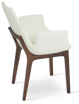 Soho Concept Eiffel Arm Pr-wood Dining Chair - Stylish Upholstered Seating In Premium Fabrics With 10-year Warranty Walnut,White,Cream  Soho-concept-dining-chair-02994