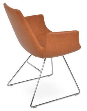 Soho Concept Eiffel Arm Wire Counter & Bar Dining Chair - Chic Boucle, Velvet, Nubuck Fabrics, 10-year Guarantee! Chrome  Soho-concept-dining-chair-02996