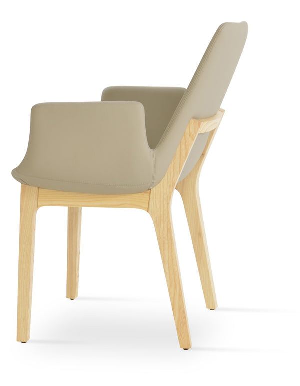 Soho Concept Eiffel Arm Wood Counter & Bar Chair - Stylish Solid Wood With Elegant Fabrics & 10-year Warranty Ash,Natural  Soho-concept-dining-chair-02997