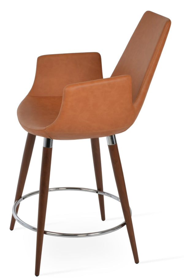 Soho Concept Eiffel Arm Barstools & Counterstools - Stylish Boucle, Velvet & Nubuck Fabrics - 10 Year Warranty! Walnut  Soho-concept-dining-chair-08254
