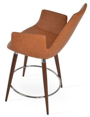 Soho Concept Eiffel Arm Barstools & Counterstools - Stylish Boucle, Velvet & Nubuck Fabrics - 10 Year Warranty! Walnut  Soho-concept-dining-chair-06767