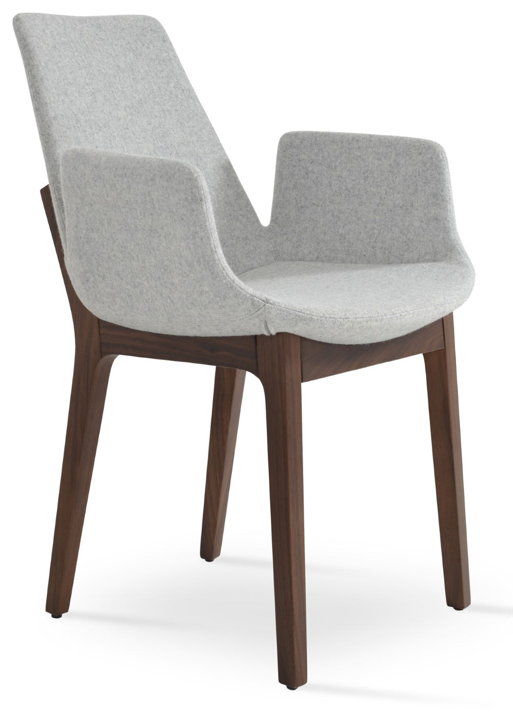 Soho Concept Eiffel Arm Pr-wood Dining Chair In Camira Era Fabric - Stylish, Ergonomic, 10-year Guarantee! Walnut,Silver  Soho-concept-dining-chair-02991