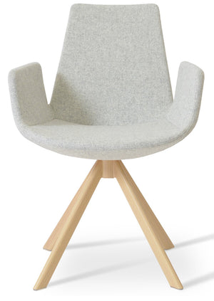 Soho Concept Eiffel Arm Wood Counter & Bar Chair - Stylish Solid Wood With Elegant Fabrics & 10-year Warranty Natural,Silver  Soho-concept-dining-chair-03053