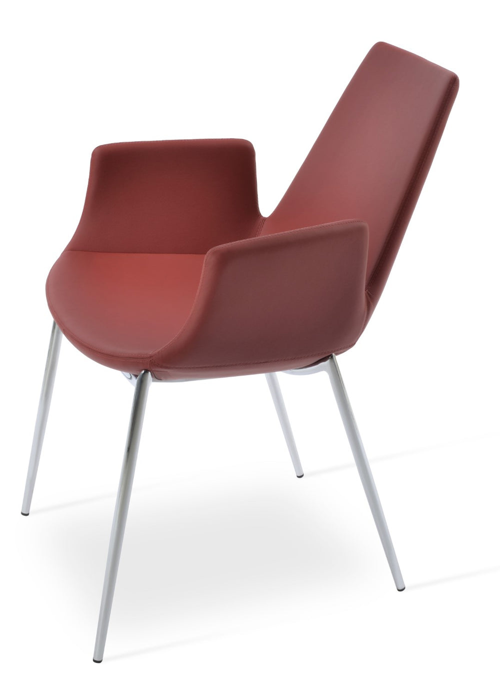 Soho Concept Eiffel Arm Ana Counter & Bar Dining Chair - Stylish Leatherette Upholstered Seat, 2-year Guarantee Red  Soho-concept-dining-chair-02717