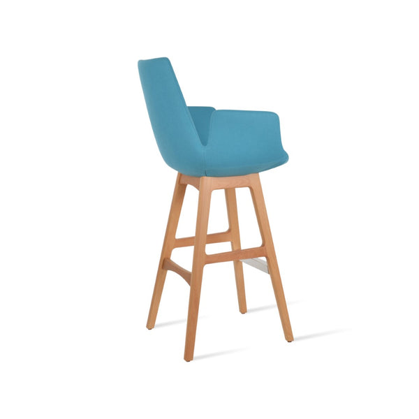 Soho Concept Eiffel Arm Barstools & Counterstools With Premium Wool Fabric - Customizable Walnut Finish Options Ash,Natural,Turquoise  Soho-concept-dining-chair-08219