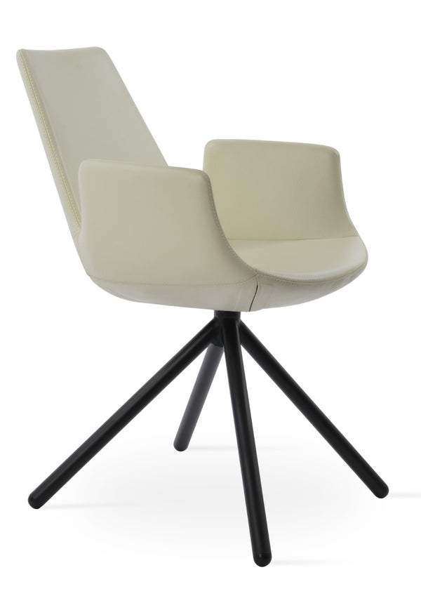 Soho Concept Eiffel Arm Office Chair - Stylish Camira Yoredale Boucle Fabric With 10-year Guarantee & Comfort Black,Cream  Soho-concept-dining-chair-02759