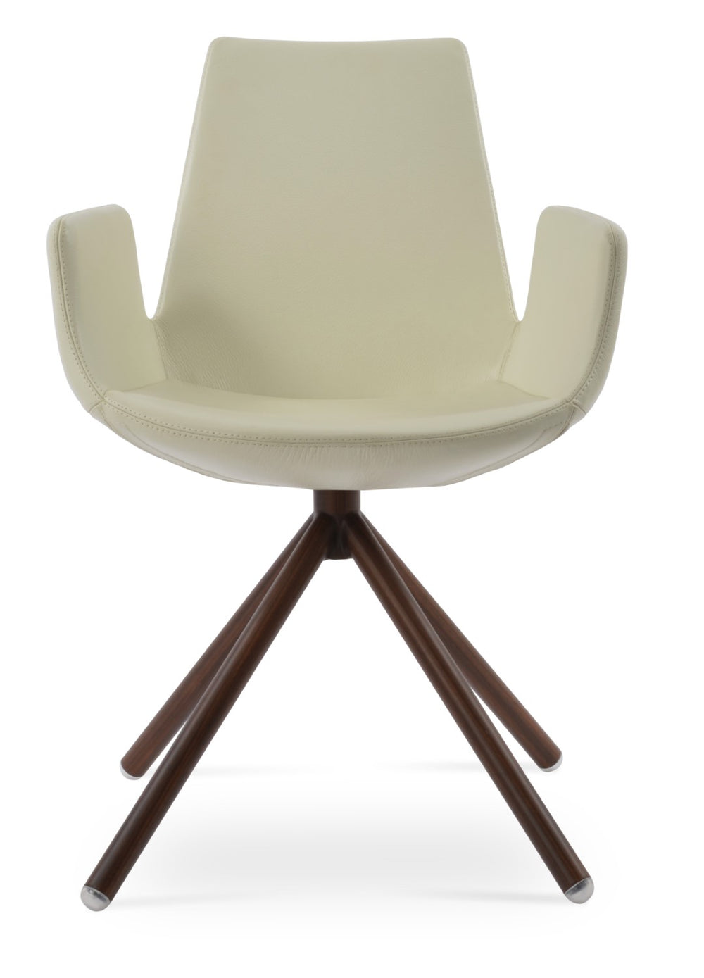 Soho Concept Eiffel Arm Pr-wood Dining Chair - Stylish Leatherette Seat, Solid Wood Base, 2-year Guarantee, 300 Lbs Walnut,Cream  Soho-concept-dining-chair-02761