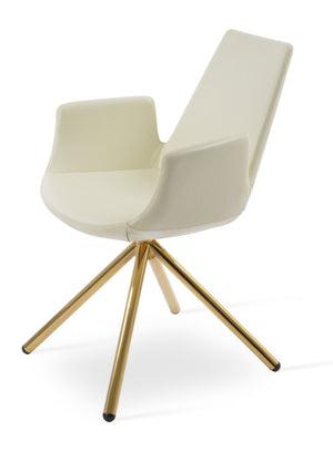 Soho Concept Eiffel Arm Office Chair With Adjustable Height, Premium Leatherette, And 2-year Guarantee – Limited Stock! Gold,Cream  Soho-concept-dining-chair-02755