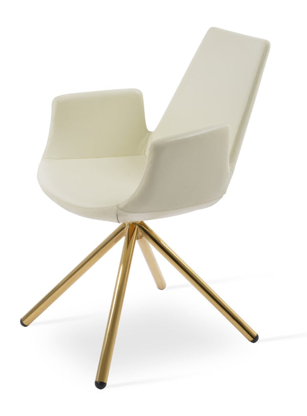 Soho Concept Eiffel Arm Office Chair With Adjustable Height, Premium Leatherette, And 2-year Guarantee – Limited Stock! Gold,Cream  Soho-concept-dining-chair-02755