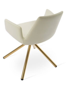 Soho Concept Eiffel Arm Office Chair With Adjustable Height, Premium Leatherette, And 2-year Guarantee – Limited Stock! Gold,Cream  Soho-concept-dining-chair-02756