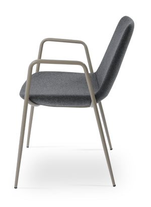 Soho Concept Eiffel Arm Wire Counter & Bar Chair - Stylish Wool Fabric, 10-year Guarantee, Modern Design, Dark Grey Dark Grey  Soho-concept-dining-chair-02779