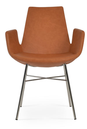 Soho Concept Eiffel Arm Piston Stool With Full Footrest – Adjustable, Stylish Upholstery & 10-year Guarantee!   Soho-concept-dining-chair-02790