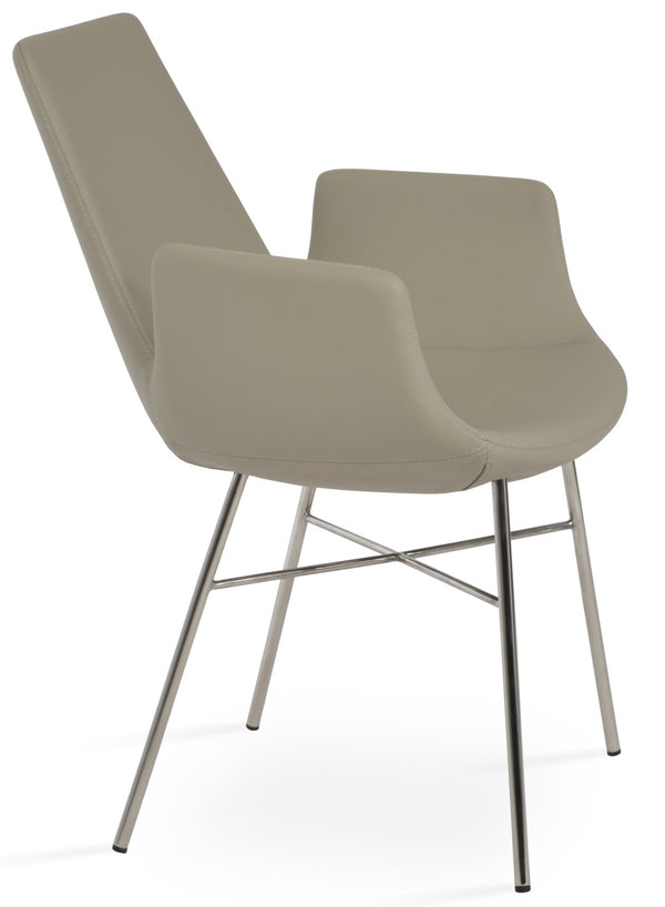 Soho Concept Eiffel Arm Piston Stool With Full Footrest – Adjustable, Stylish Upholstery & 10-year Guarantee!   Soho-concept-dining-chair-02789