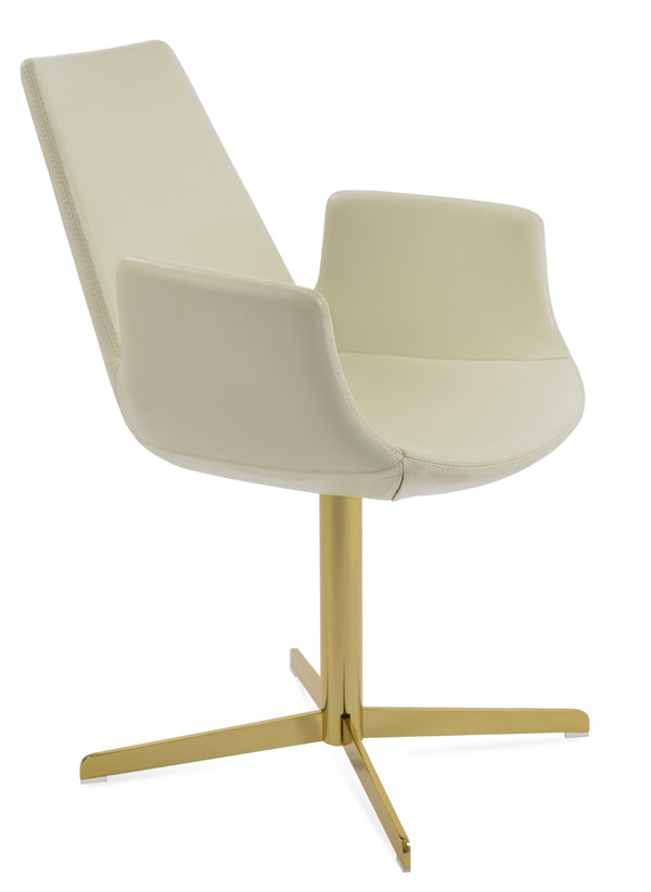 Soho Concept Eiffel Arm Office Chair - Stylish Camira Yoredale Boucle Fabric With 10-year Guarantee & Comfort Gold,Cream  Soho-concept-dining-chair-02805