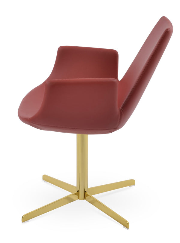 Soho Concept Eiffel Arm Office Chair With Adjustable Height, Premium Leatherette, And 2-year Guarantee – Limited Stock! Gold,Red  Soho-concept-dining-chair-02791