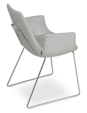 Soho Concept Eiffel Arm Wire Counter & Bar Dining Chair - Chic Boucle, Velvet, Nubuck Fabrics, 10-year Guarantee! Chrome,Silver  Soho-concept-dining-chair-02798