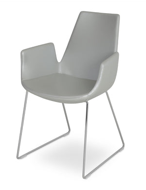 Soho Concept Eiffel Arm Wire Counter & Bar Dining Chair - Chic Boucle, Velvet, Nubuck Fabrics, 10-year Guarantee! Chrome,Silver  Soho-concept-dining-chair-02799