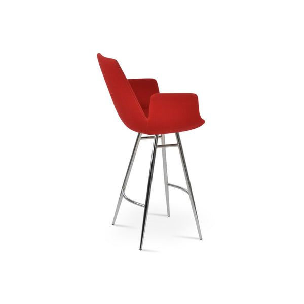 Soho Concept Eiffel Arm Barstools & Counterstools - Stylish Wool Fabric With 10-year Guarantee & Chrome Base Options Chrome,Red Steel Tubular Legs Soho-concept-dining-chair-08223