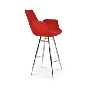 Soho Concept Eiffel Arm Barstools & Counterstools - Stylish Wool Fabric With 10-year Guarantee & Chrome Base Options Chrome,Red Steel Tubular Legs Soho-concept-dining-chair-06760