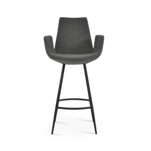 Soho Concept Eiffel Arm Galata Barstools & Counterstools - Stylish Wool Fabric, Durable Steel Legs, 10-year Warranty Black,Dark Grey Steel Tubular Legs Soho-concept-dining-chair-08224