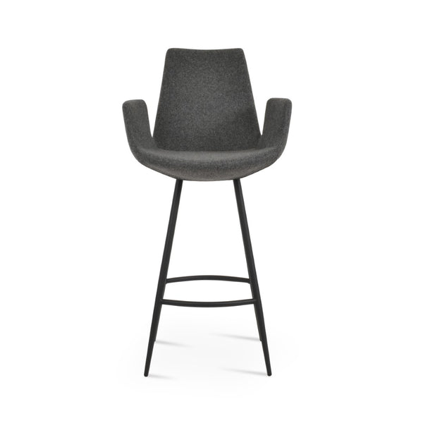 Soho Concept Eiffel Arm Galata Barstools & Counterstools - Stylish Wool Fabric, Durable Steel Legs, 10-year Warranty Black,Dark Grey Steel Tubular Legs Soho-concept-dining-chair-08224