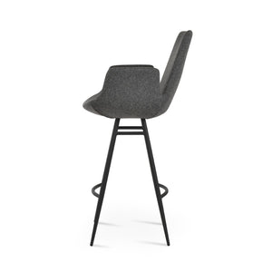 Soho Concept Eiffel Arm Barstools & Counterstools - Stylish Wool Fabric With 10-year Guarantee & Chrome Base Options Black,Dark Grey Steel Tubular Legs Soho-concept-dining-chair-06761