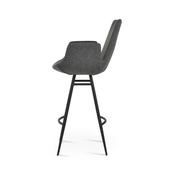Soho Concept Eiffel Arm Barstools & Counterstools - Stylish Wool Fabric With 10-year Guarantee & Chrome Base Options Black,Dark Grey Steel Tubular Legs Soho-concept-dining-chair-06761