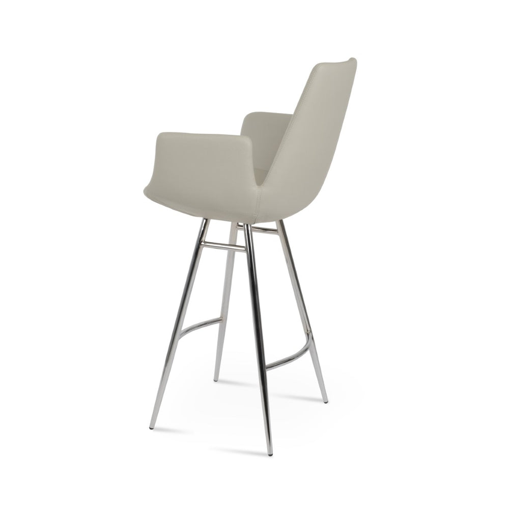 Soho Concept Eiffel Arm Barstools & Counterstools - Stylish Leatherette Finish, Chrome Base, 2-year Warranty! Chrome,Light Grey Steel Tubular Legs Soho-concept-dining-chair-08225