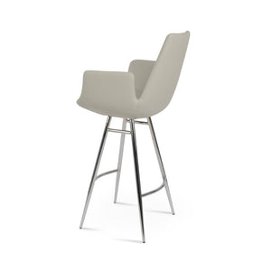 Soho Concept Eiffel Arm Barstools & Counterstools - Stylish Leatherette Finish, Chrome Base, 2-year Warranty! Chrome,Light Grey Steel Tubular Legs Soho-concept-dining-chair-08225