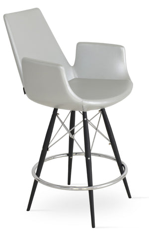 Soho Concept Eiffel Swivel Barstools & Counterstools - Luxurious Boucle, Velvet, Nubuck Fabrics - 10 Year Warranty Black,Silver  Soho-concept-dining-chair-08227