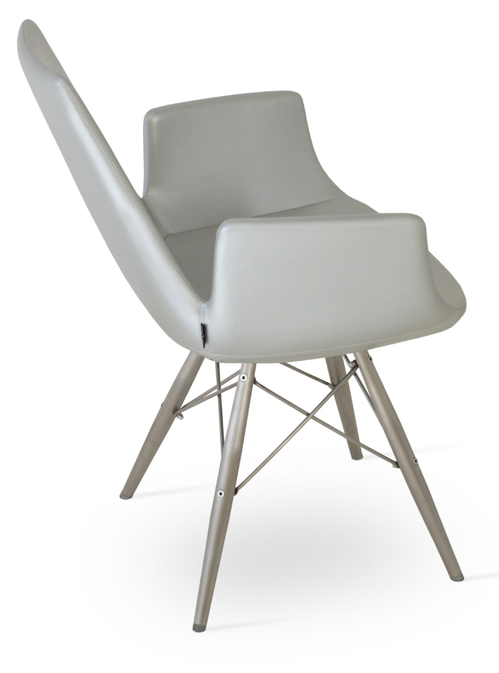 Soho Concept Eiffel Arm Piston Stool With Full Footrest – Adjustable, Stylish Upholstery & 10-year Guarantee! Silver  Soho-concept-dining-chair-02822