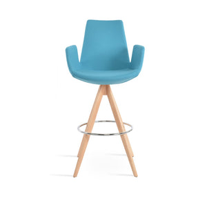 Soho Concept Eiffel Arm Barstools & Counterstools - Stylish Wool Fabric, Solid Wood Base, 10-year Guarantee! Natural,Turquoise  Soho-concept-dining-chair-08232