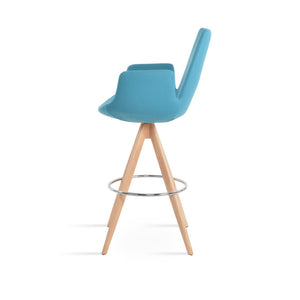 Soho Concept Eiffel Arm Barstools & Counterstools - Stylish Wool Fabric, Solid Wood Base, 10-year Guarantee! Natural,Turquoise  Soho-concept-dining-chair-06763