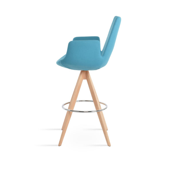 Soho Concept Eiffel Arm Barstools & Counterstools - Stylish Wool Fabric, Solid Wood Base, 10-year Guarantee! Natural,Turquoise  Soho-concept-dining-chair-06763