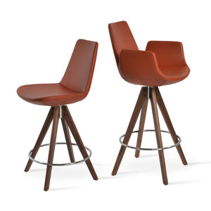 Soho Concept Eiffel Barstools & Counterstools - Stylish Swivel Design, Premium Fabrics, Natural Wood Options! Walnut  Soho-concept-dining-chair-08230