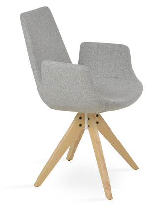 Soho Concept Eiffel Arm Pyramid Dining Chair In Premium Camira Wool - Stylish & Durable With 10-year Warranty Ash,Natural,Silver  Soho-concept-dining-chair-02846