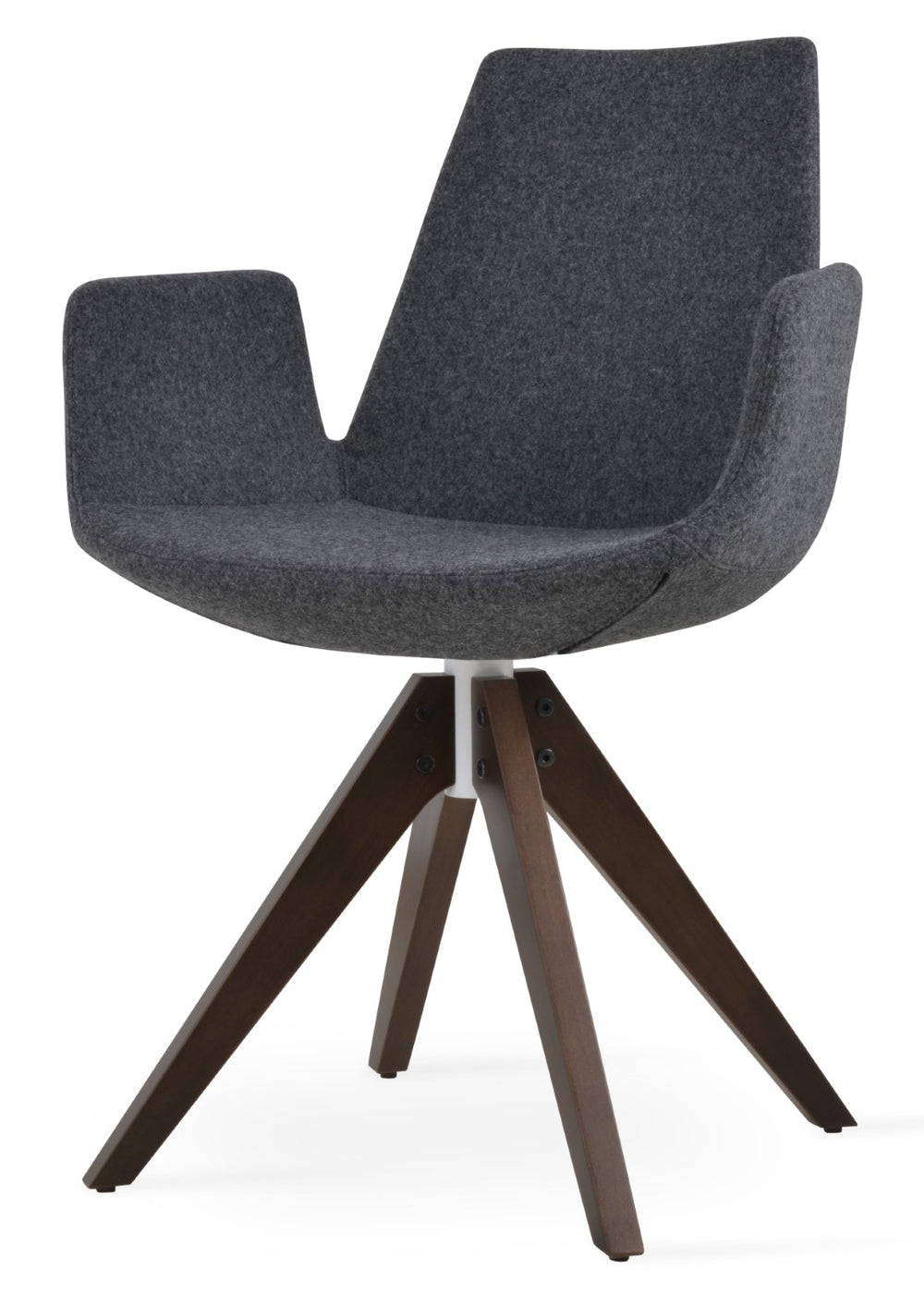 Soho Concept Eiffel Arm Pyramid Dining Chair In Premium Camira Wool - Stylish & Durable With 10-year Warranty Walnut,Dark Grey  Soho-concept-dining-chair-02833