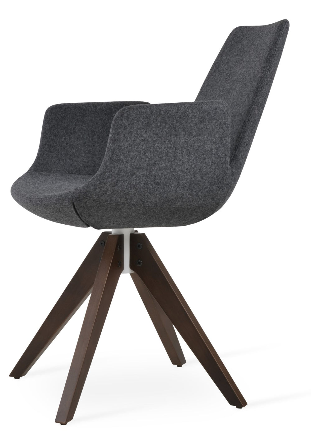 Soho Concept Eiffel Arm Pyramid Dining Chair In Premium Camira Wool - Stylish & Durable With 10-year Warranty Walnut,Dark Grey  Soho-concept-dining-chair-02833
