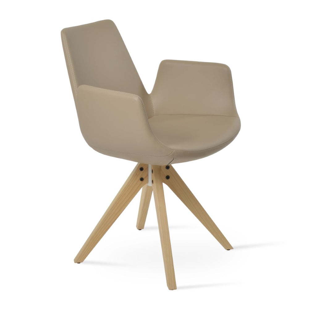 Soho Concept Eiffel Arm Pyramid Dining Chair - Luxurious Upholstery With Solid Wood Base & 10-year Guarantee Natural,Ash  Soho-concept-dining-chair-02844