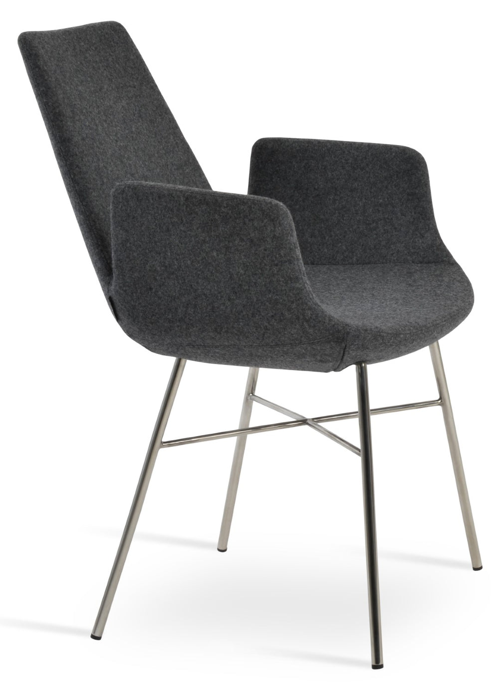Soho Concept Eiffel Arm Mw Counter And Bar Stools - Ergonomic Design, Camira Blazer Wool, 10-year Guarantee Dark Grey  Soho-concept-dining-chair-02848