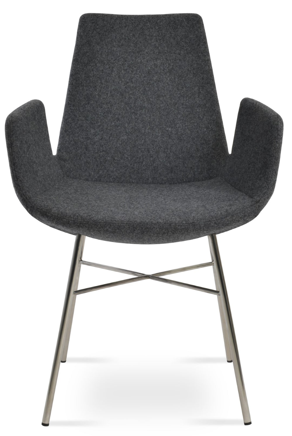 Soho Concept Eiffel Arm Mw Counter And Bar Stools - Ergonomic Design, Camira Blazer Wool, 10-year Guarantee Dark Grey  Soho-concept-dining-chair-02848