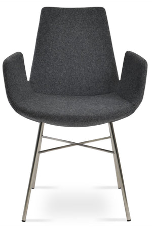 Soho Concept Eiffel Arm Mw Counter And Bar Stools - Ergonomic Design, Camira Blazer Wool, 10-year Guarantee Dark Grey  Soho-concept-dining-chair-02848
