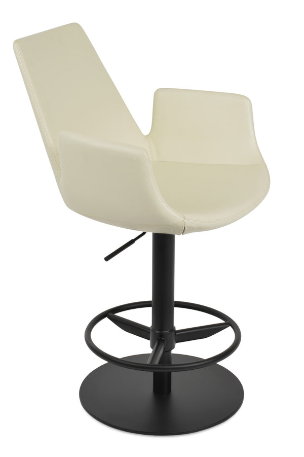 Soho Concept Eiffel Arm Piston Stool With Full Footrest & Quality Camira Boucle Fabric - 10 Year Guarantee! Cream,Black  Soho-concept-dining-chair-10158